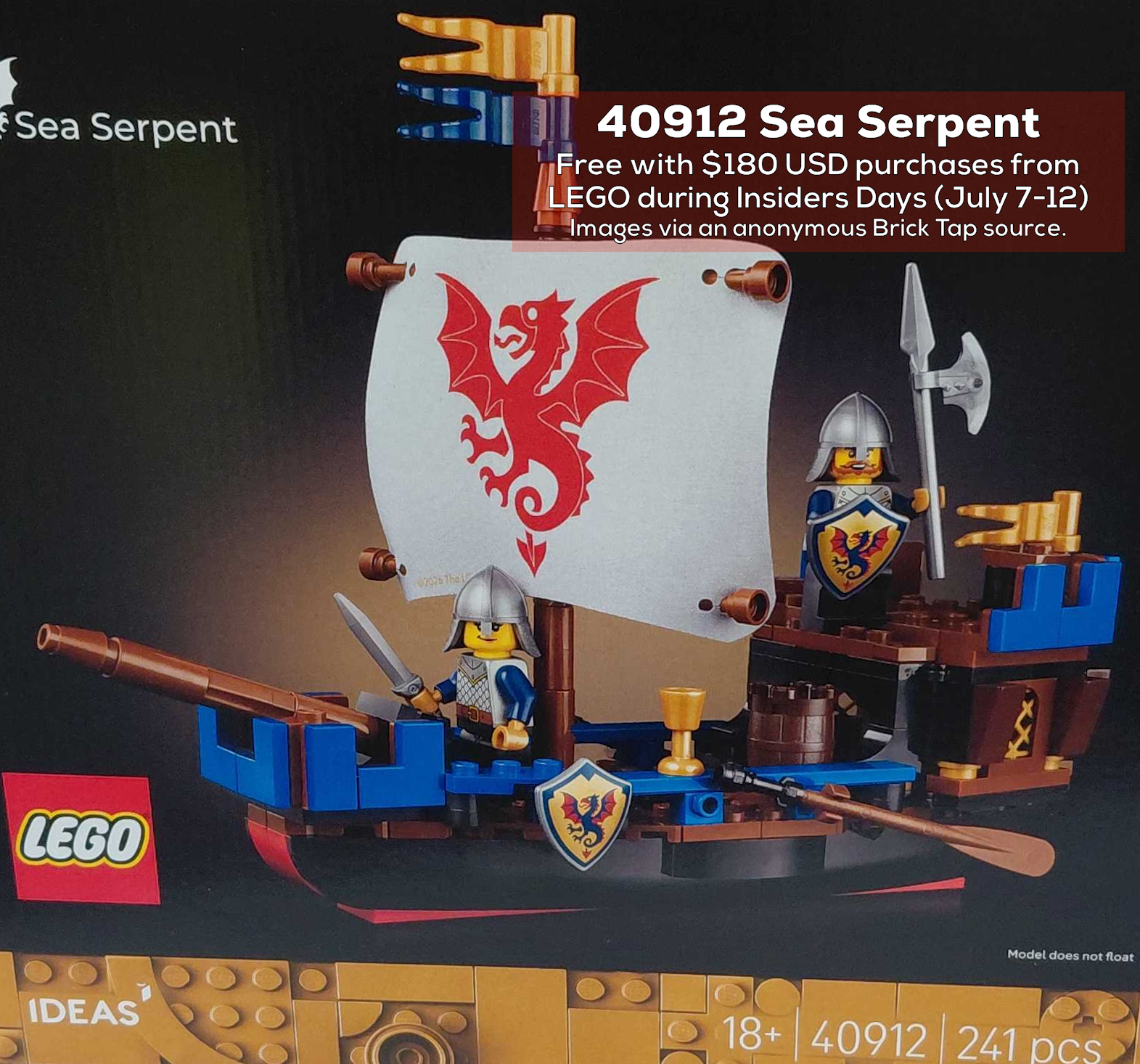 LEGO 40912 Sea Serpent box graphic published by FanKlocków